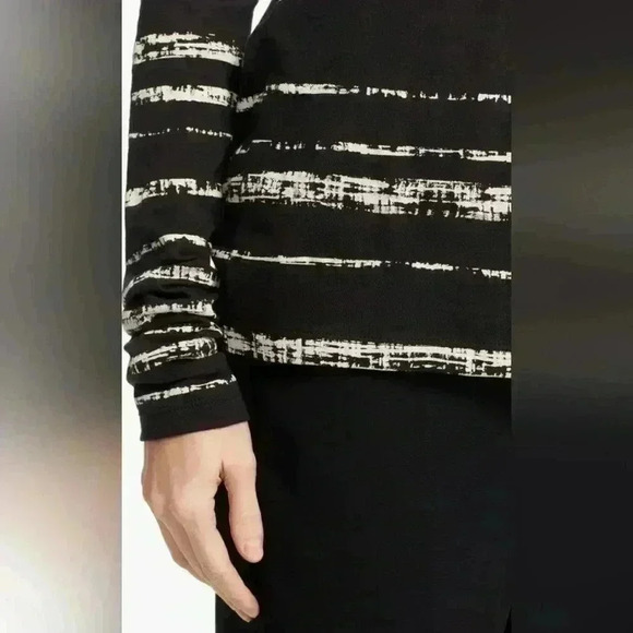 Vince Shadow Stripe Cotton & Modal Crewneck Tee XS Women's - Picture 3 of 11